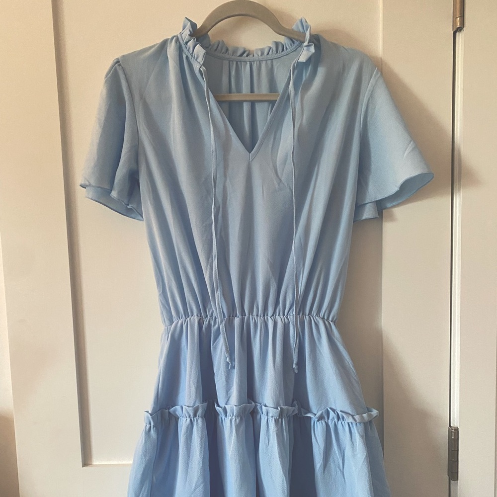 Light Blue Size Small Light Blue Chiffon Ruffle detail dress